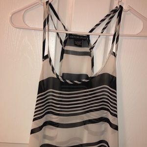 Black and white stripe tank
